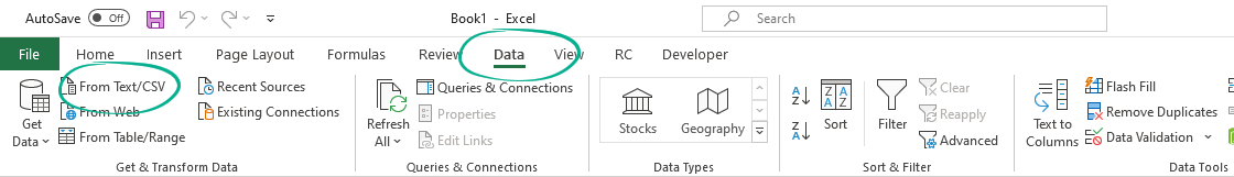 Get your data into Excel
