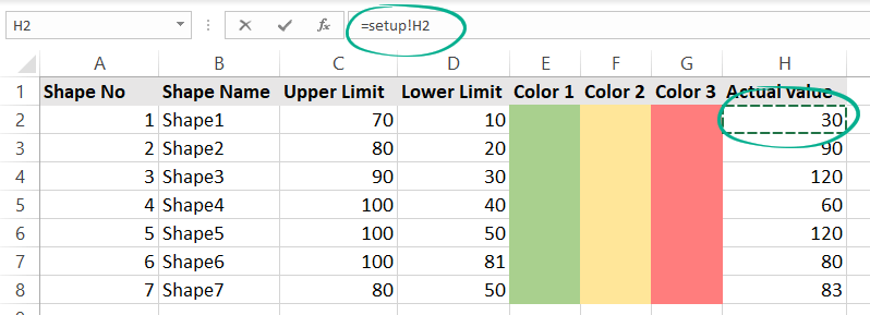 apply conditional formatting to change shape color