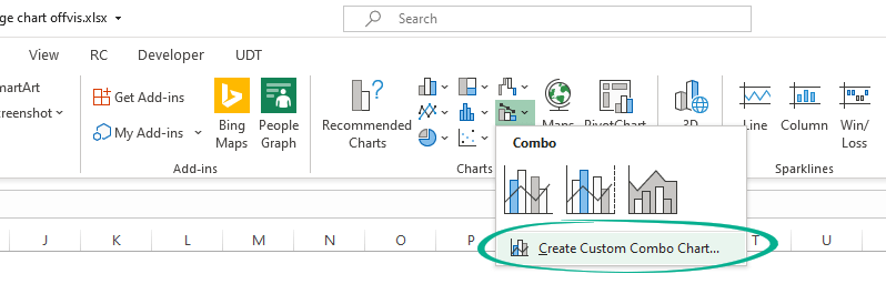 create custom combo chart