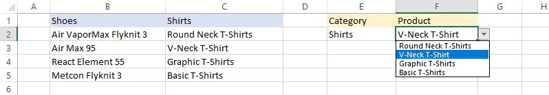 dependent drop-down list example