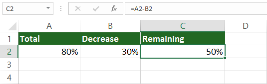 subtraction formula percentages v2