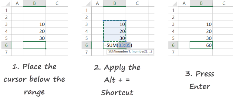 Excel Sum Shortcut How To Insert Autosum Quick Guide 8894