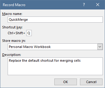 record macro window add shortcut