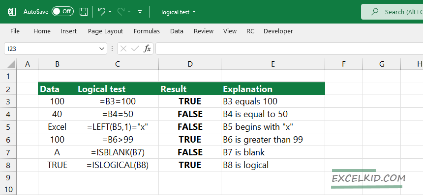 How To Use A Logical Test In Excel Quick Guide ExcelKid