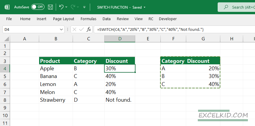 How To Use Excel SWITCH Function Quick Guide ExcelKid