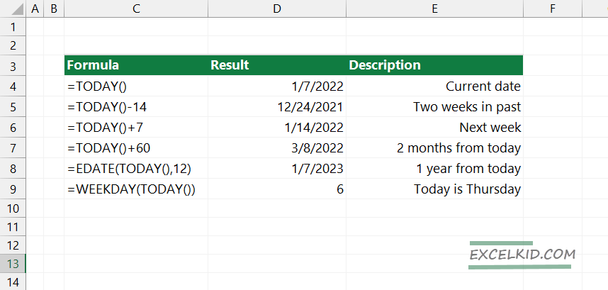 How To Use Excel TODAY Function Quick Guide ExcelKid