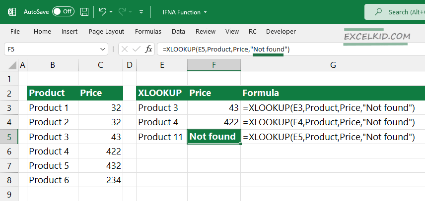 xlookup ifna function error trap