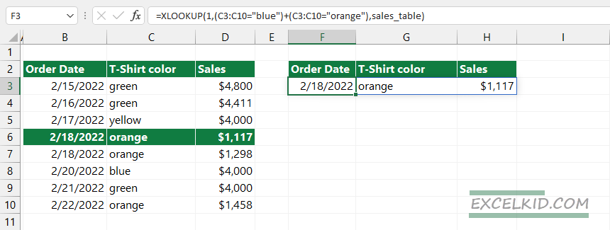 boolean or logic lookup result array