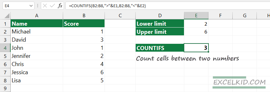 COUNTIFS formula - count cells between two number 03