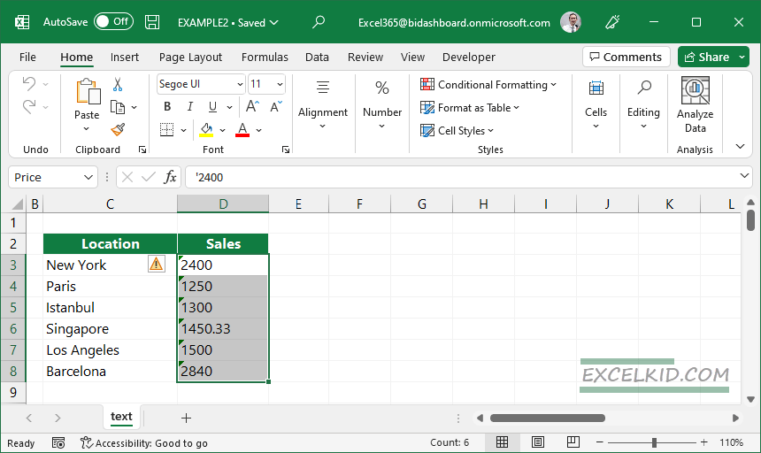 Convert Text to Numbers in Excel