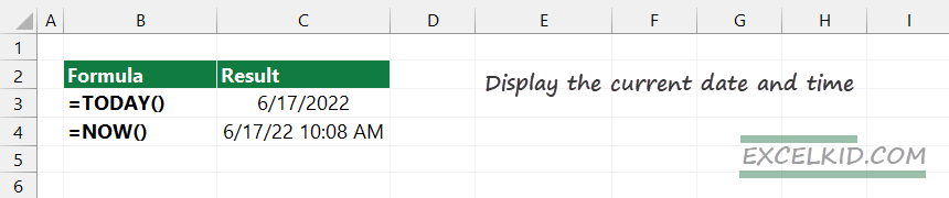 display date and time