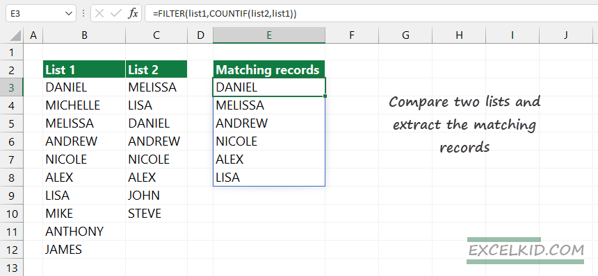 extract matching records