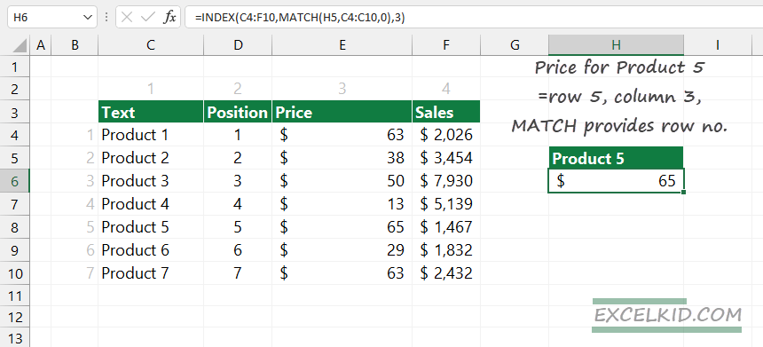 index and match functions