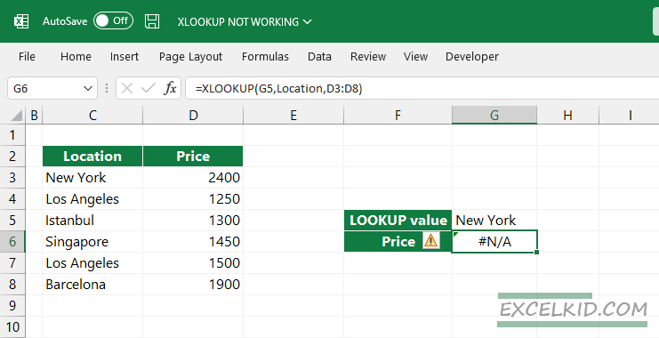 xlookup is not working extra spaces