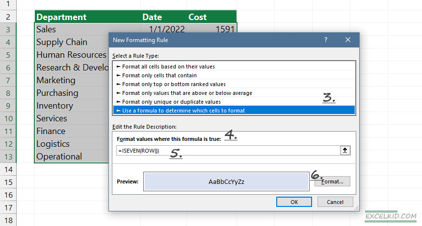 Click on the Format button and choose the fill color