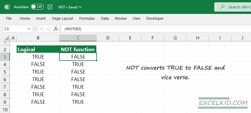 excel not function