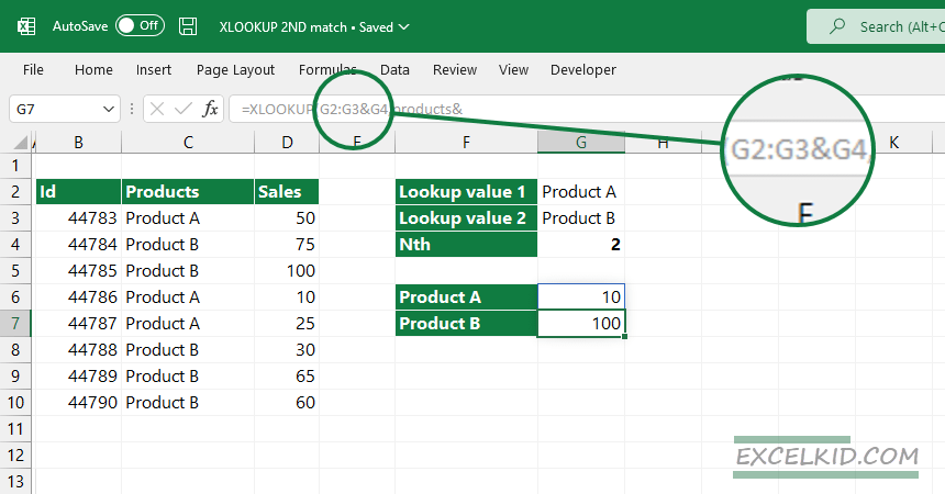 Get the 2nd 3rd or nth match for multiple lookup values