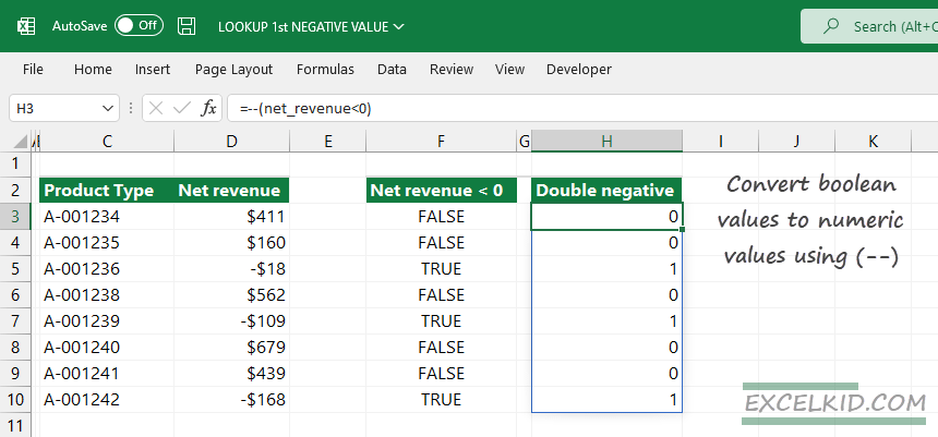 convert boolean values to numeric