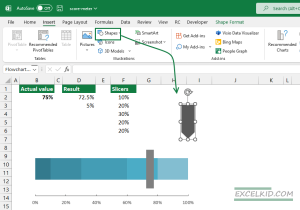 How to create a progress bar (meter chart) in Excel?