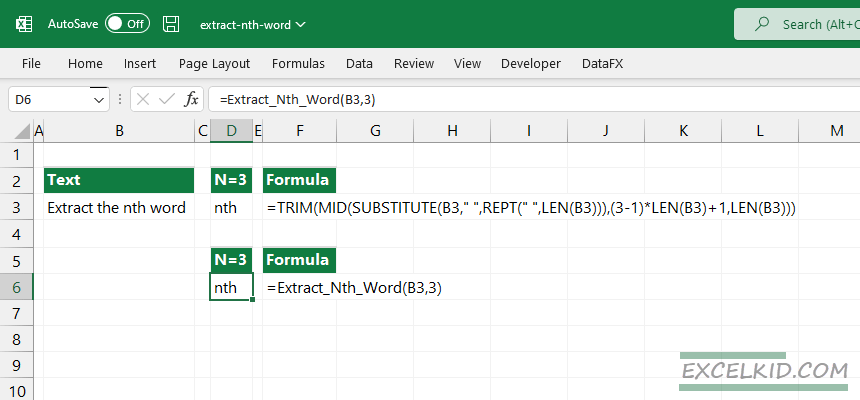 How To Extract The Nth Word From A Text String ExcelKid