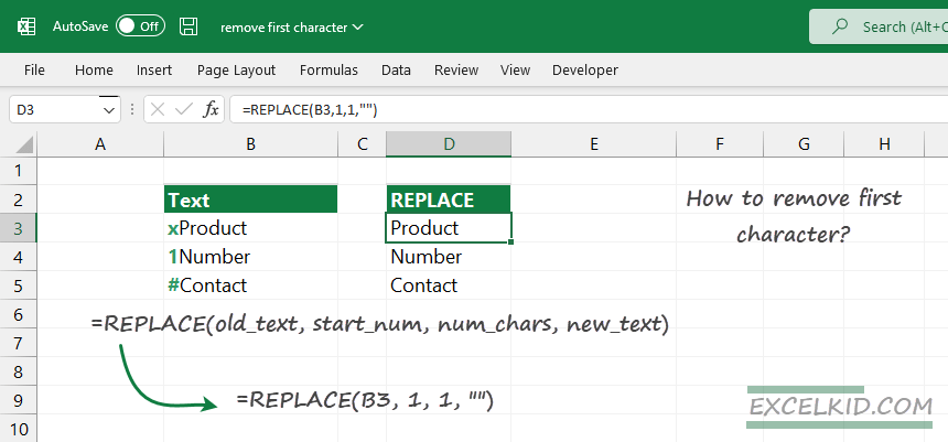 How To Remove The First Character From A Cell In Excel Excelkid