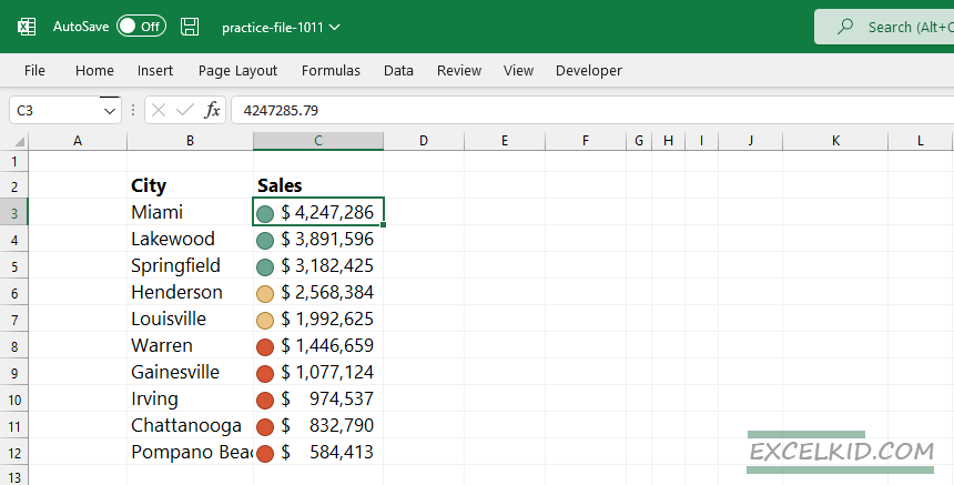 conditional sort by color