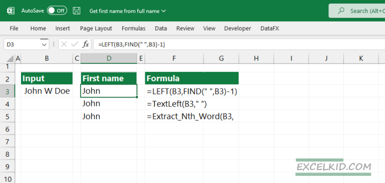 How To Pull First Name From Full Name In Excel