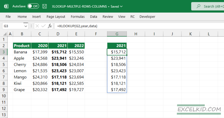 sum-multiple-rows-or-columns-usinng-xlookup-excelkid