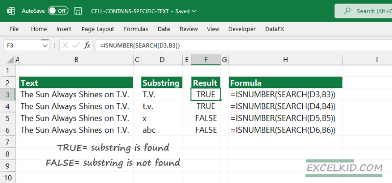 Excel Formula Test If Cell Contains Specific Text