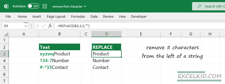 remove the first N characters from a string