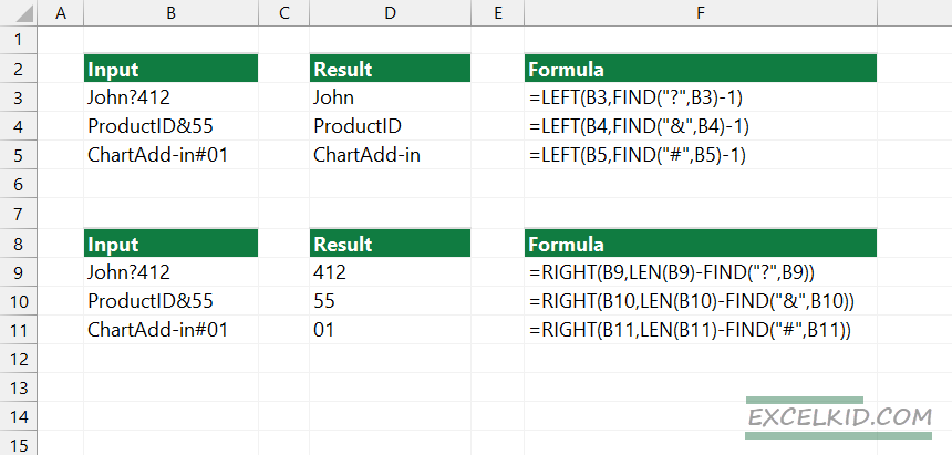split text string at specific character