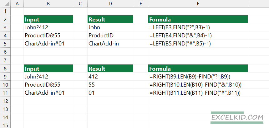 Excel Formula Split Text String At Specific Character ExcelKid