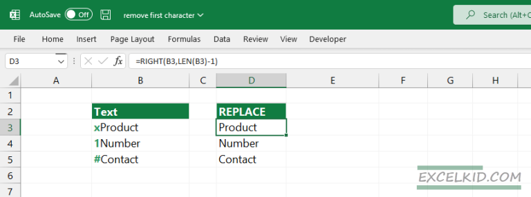 How To Remove First Character From Excel Column