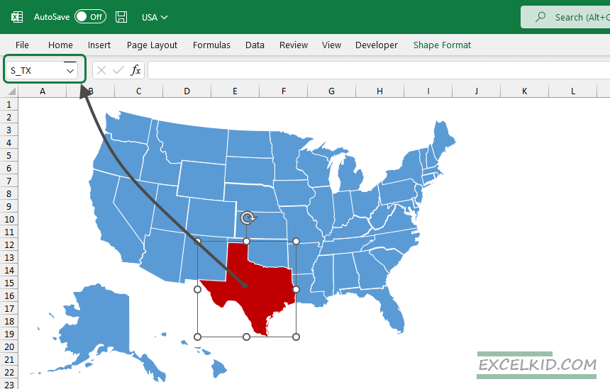 create a unique name for each states on the map
