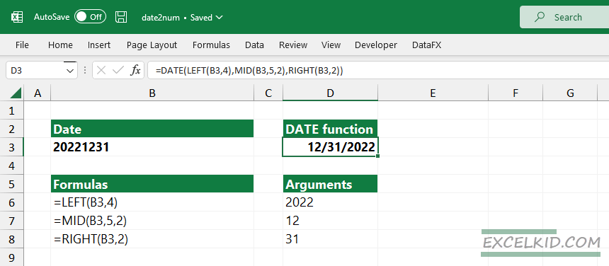 Create valid dates using the DATE function