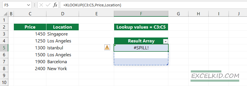 xlookup is not working tables