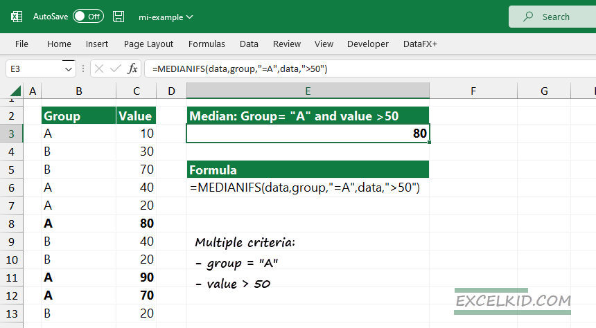 median if with multiple criteria