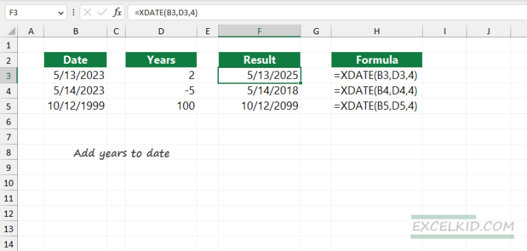 How To Add Years To Date In Excel Formula