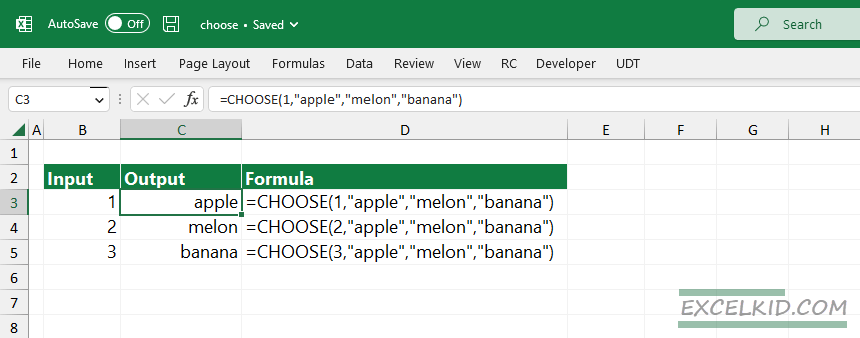 choose function example