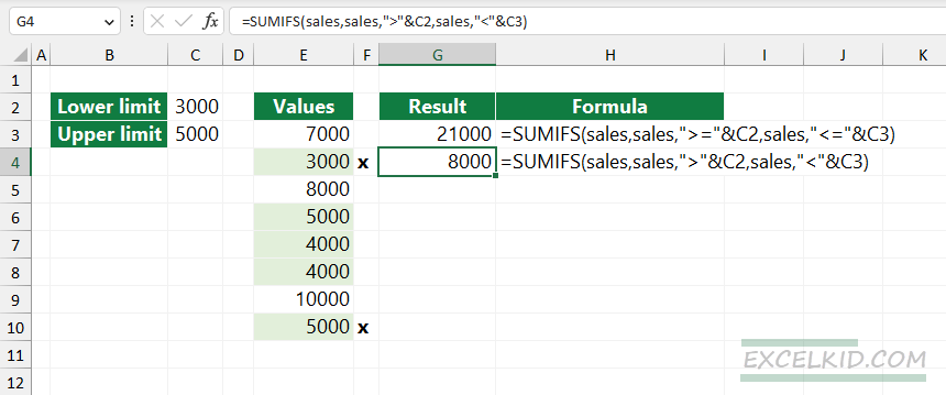 workaround with SUMIF function