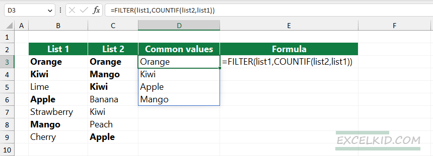 Workaround with FILTER function