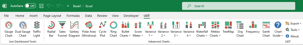 UDT Chart Add-in for Excel - Ribbon UI